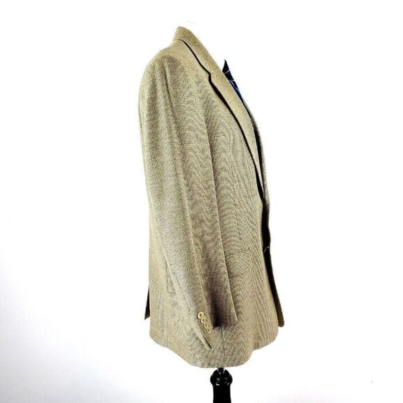 Hart Schaffner Marx Wool 2 Button Sport Coat 42R Tan Check Blazer - Picture 6 of 10